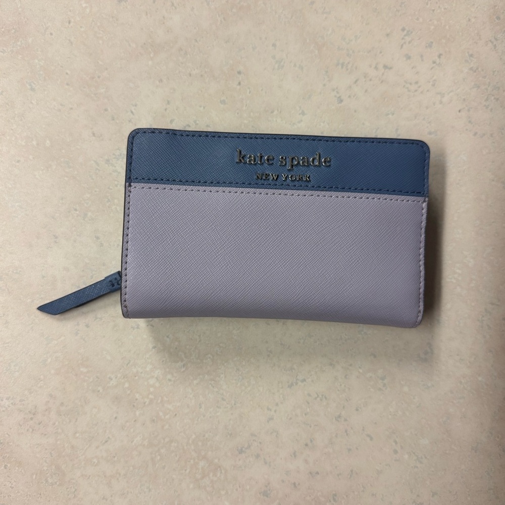 Kate Spade Blue and Gray Wallet Sleek Design